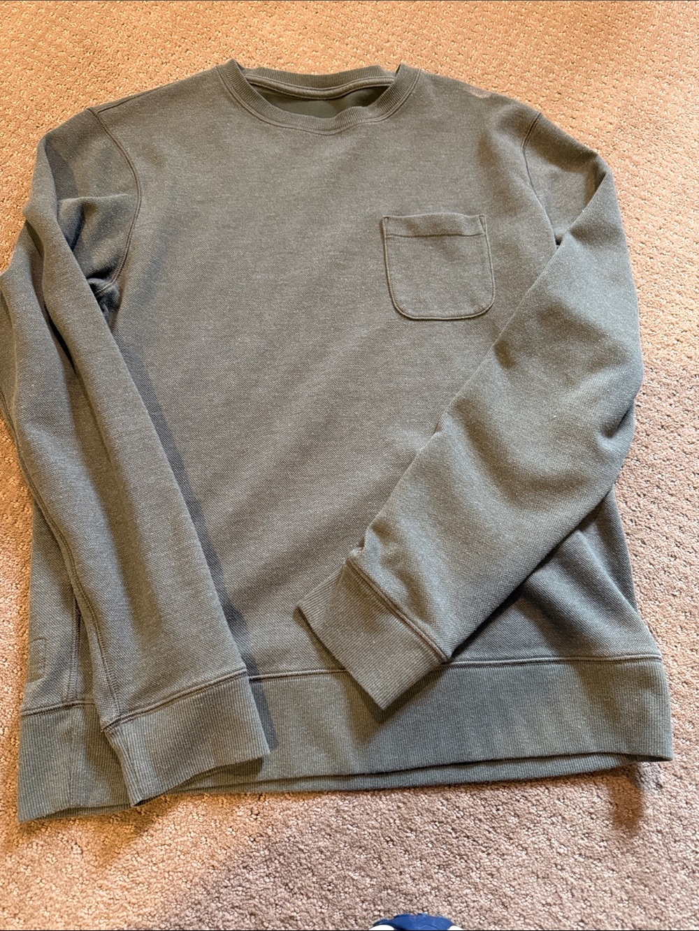 Vuori Olive Crewneck Sweatshirt with Chest Pocket
